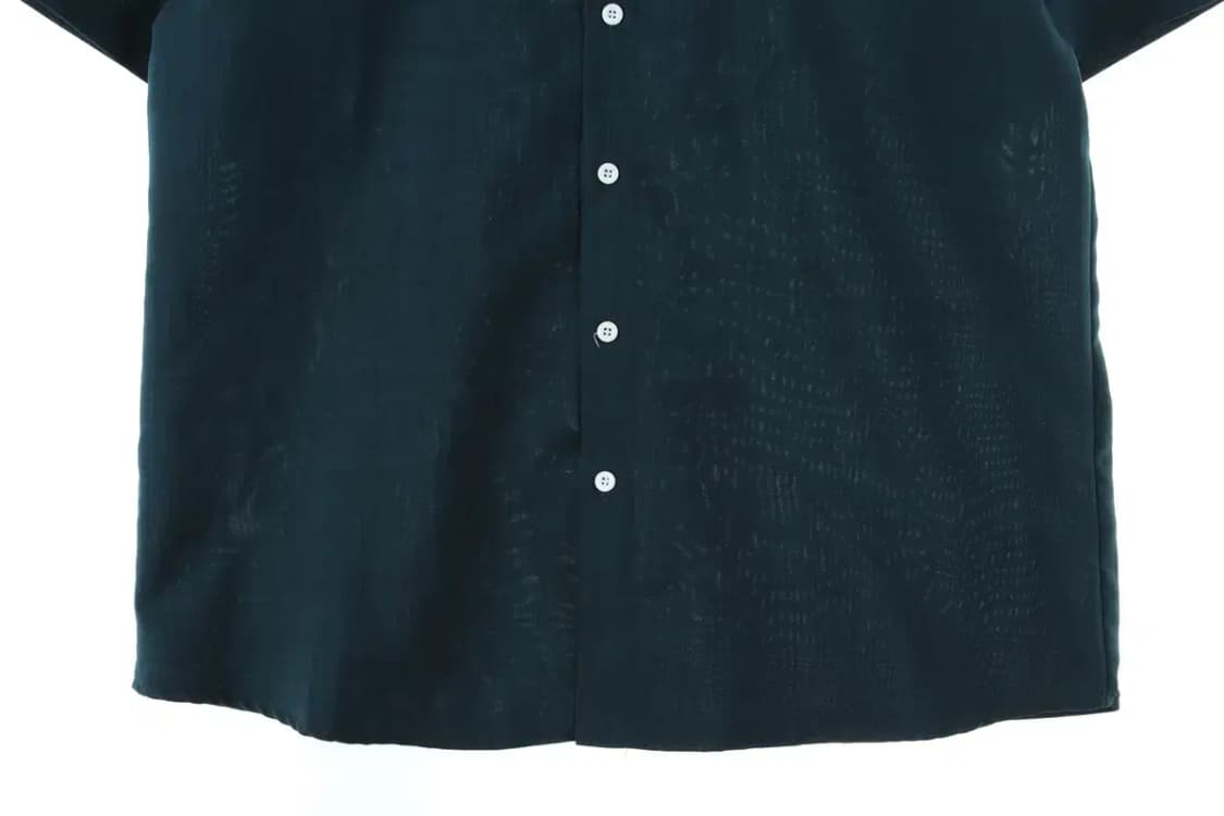 (F) 브랜드빈티지 반팔셔츠 남방 그린 린넨 마 빅 프린팅-DABF 상품이미지3