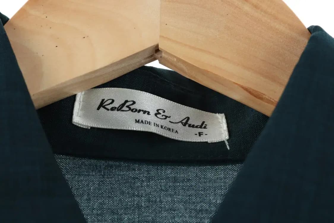 (F) 브랜드빈티지 반팔셔츠 남방 그린 린넨 마 빅 프린팅-DABF 상품이미지4