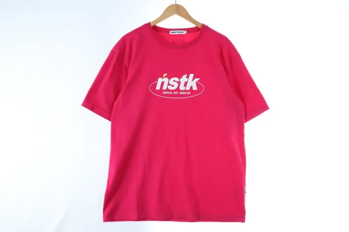 (L) 네스티킥 반팔 티셔츠 핑크 빅 프린팅 올드스쿨 박시핏-DB78 상품이미지2