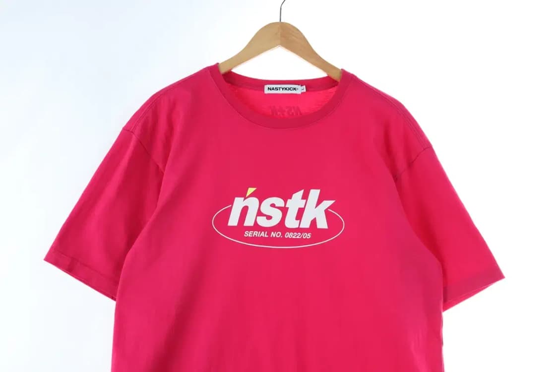 (L) 네스티킥 반팔 티셔츠 핑크 빅 프린팅 올드스쿨 박시핏-DB78 상품이미지3