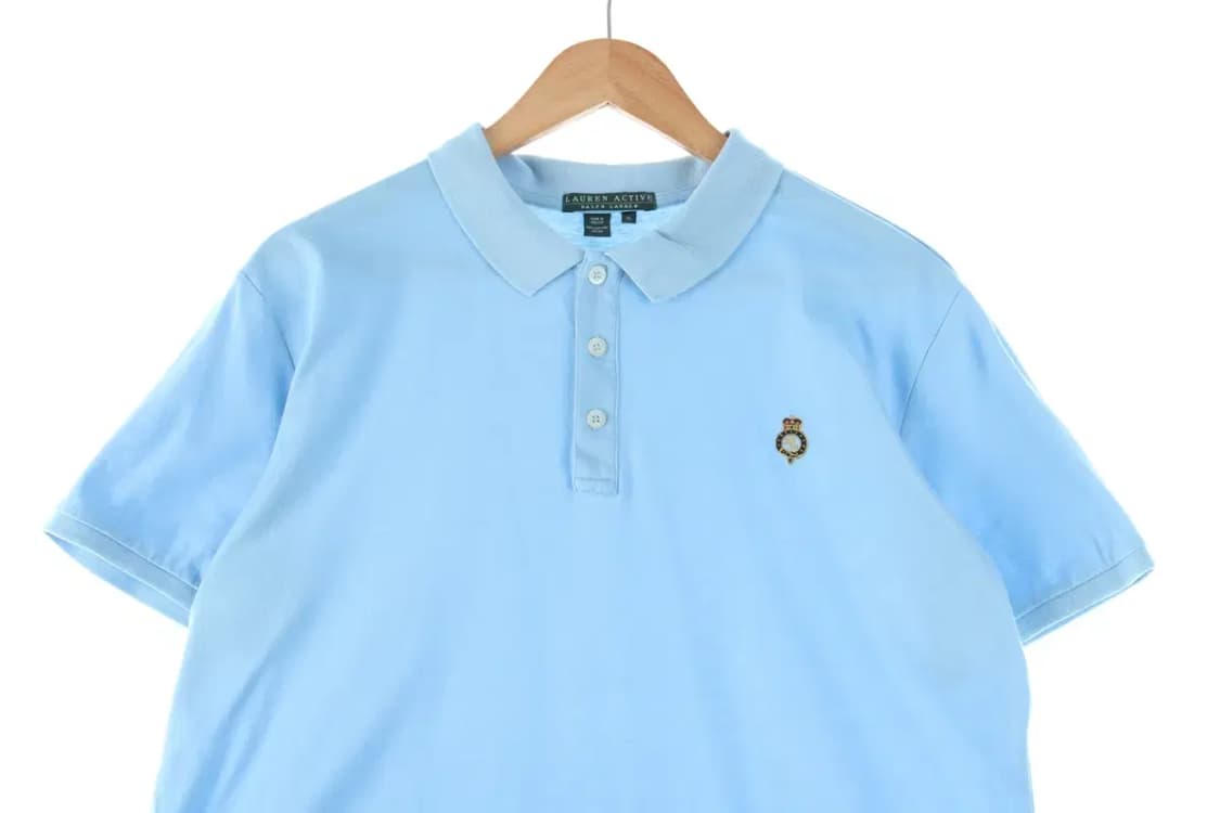 (XL) 폴로 랄프로렌 반팔 카라 티셔츠 연하늘 면 올드스쿨-DDD3 상품이미지3
