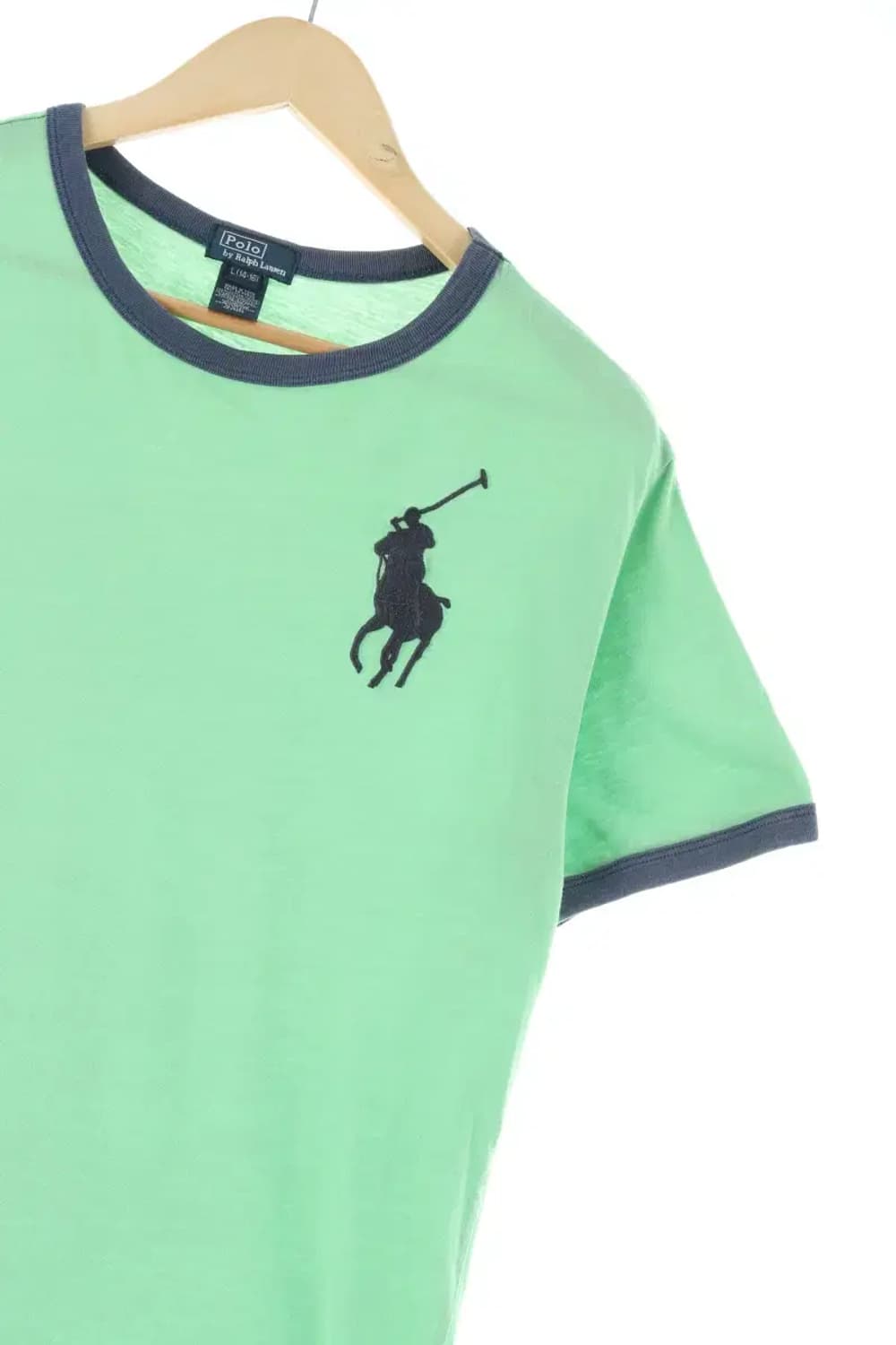 W(L) 폴로 랄프로렌 반팔 티셔츠 그린 빅포니 면 한정판-E08F 상품이미지1