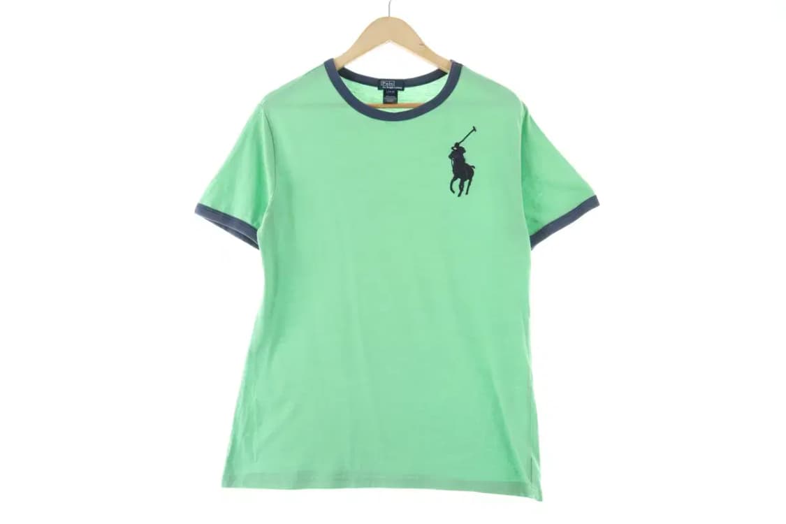 W(L) 폴로 랄프로렌 반팔 티셔츠 그린 빅포니 면 한정판-E08F 상품이미지2