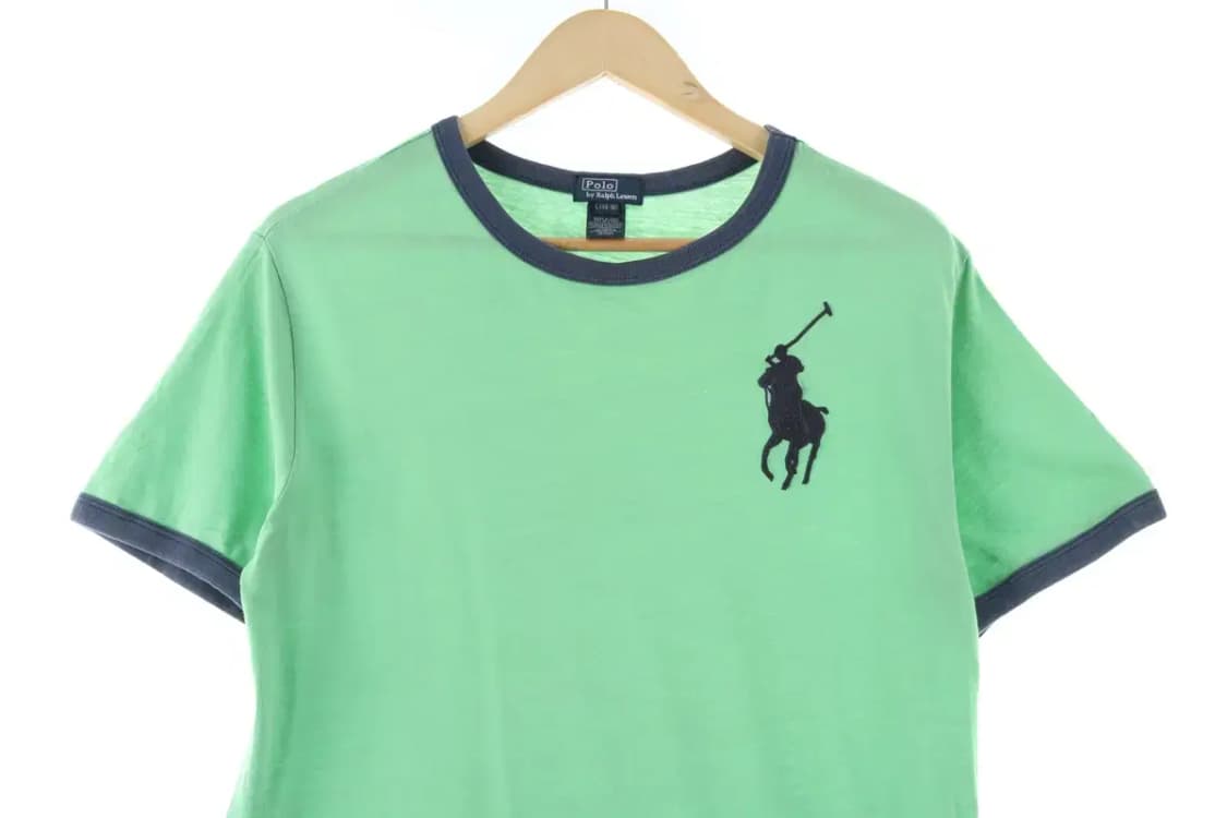 W(L) 폴로 랄프로렌 반팔 티셔츠 그린 빅포니 면 한정판-E08F 상품이미지3