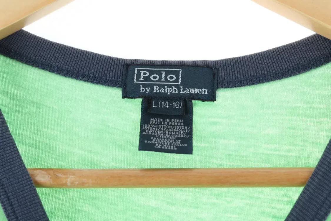 W(L) 폴로 랄프로렌 반팔 티셔츠 그린 빅포니 면 한정판-E08F 상품이미지6