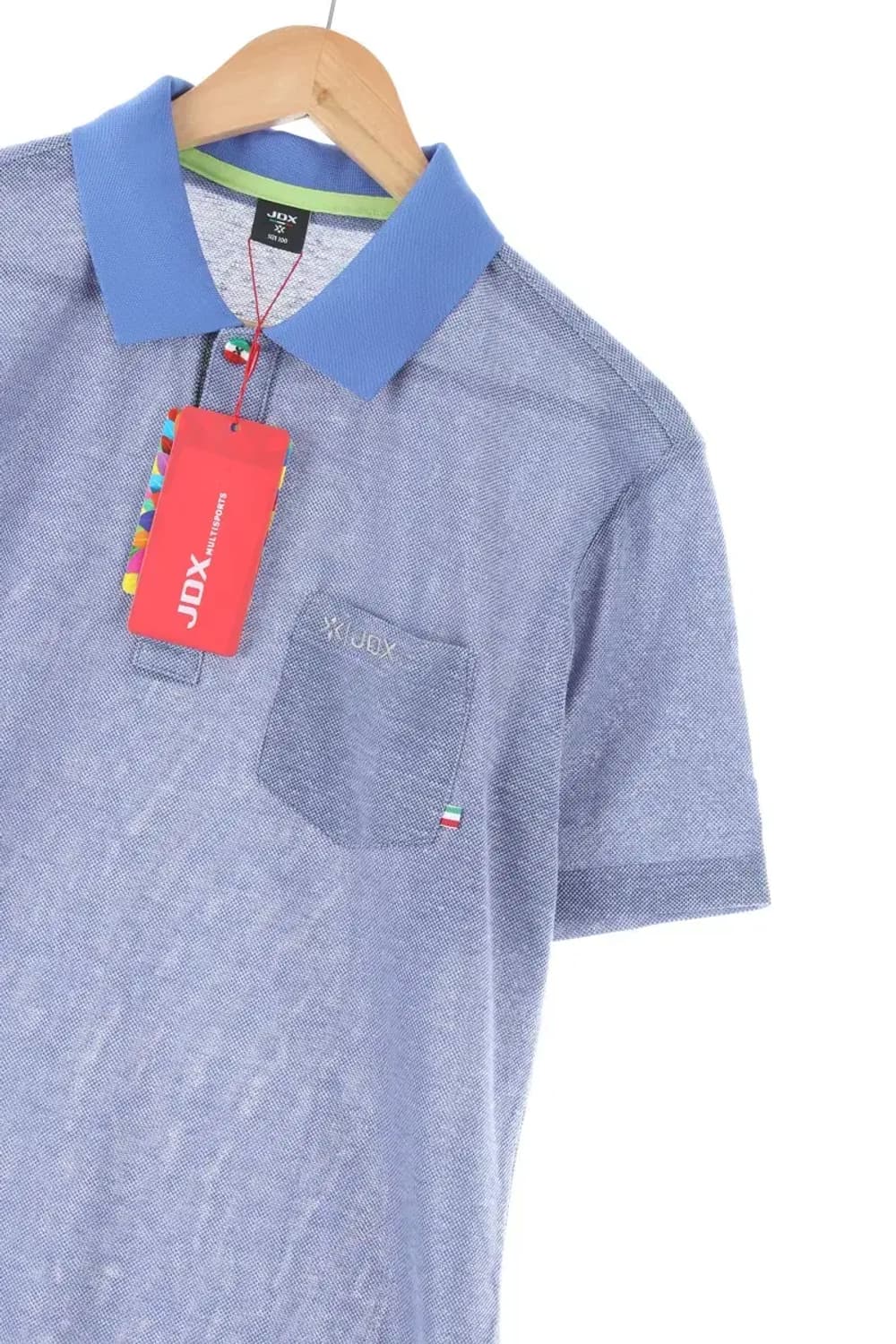 (L) JDX 반팔 카라 티셔츠 새상품 린넨 마 블루 한정판-E60F 상품이미지1