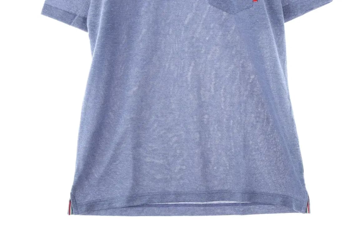 (L) JDX 반팔 카라 티셔츠 새상품 린넨 마 블루 한정판-E60F 상품이미지4