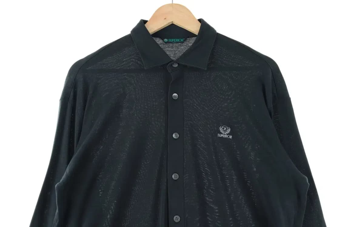 (L) 브랜드빈티지 셔츠 남방 블랙 무지 솔리드-EEC6 상품이미지3