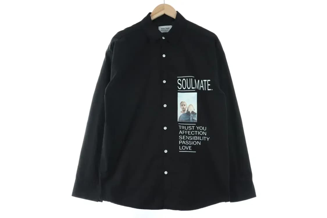 (XL) 브랜드빈티지 셔츠 남방 블랙 빅 프린팅 올드스쿨-EF8F 상품이미지2