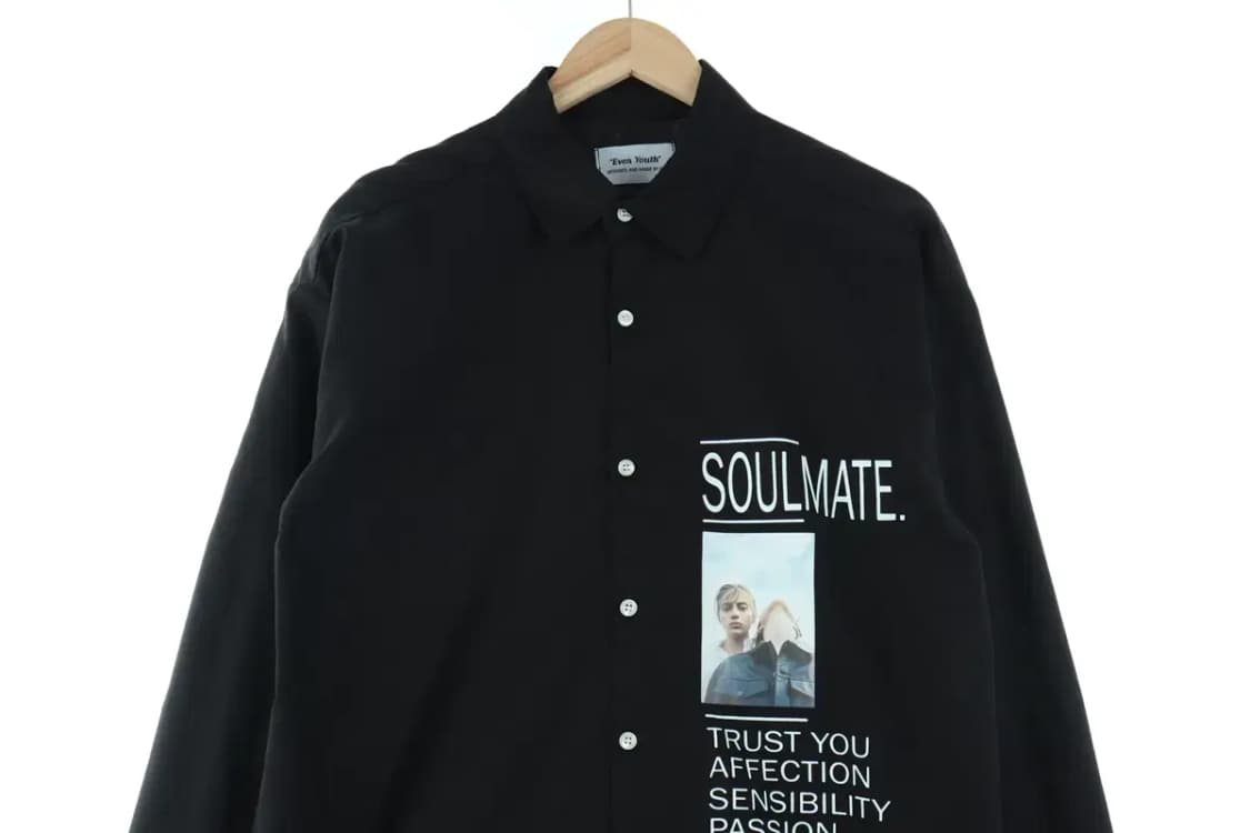 (XL) 브랜드빈티지 셔츠 남방 블랙 빅 프린팅 올드스쿨-EF8F 상품이미지3