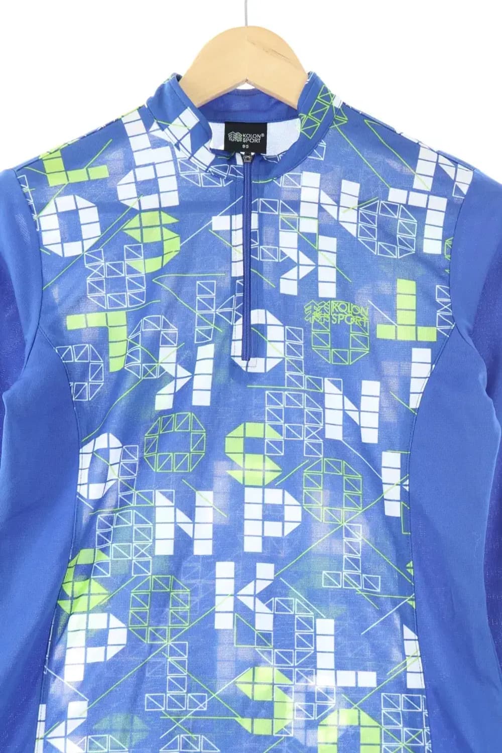 W(M) 코오롱스포츠 카라 긴팔티셔츠 블루 기능성 슬림핏-F99E 상품이미지1