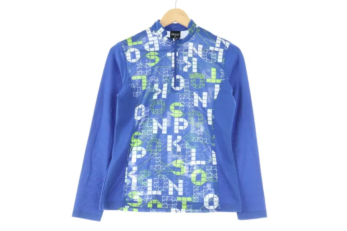 W(M) 코오롱스포츠 카라 긴팔티셔츠 블루 기능성 슬림핏-F99E 상품이미지2