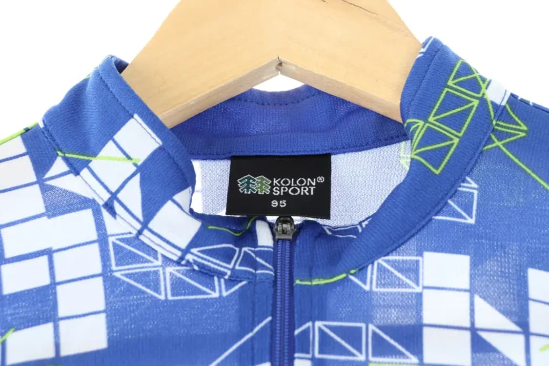 W(M) 코오롱스포츠 카라 긴팔티셔츠 블루 기능성 슬림핏-F99E 상품이미지5