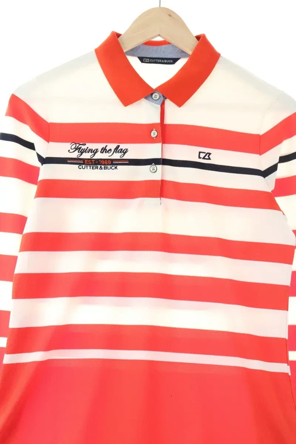 W(M) 커터앤벅 카라 긴팔티셔츠 오렌지 스트라이프 기본핏-FA1A 상품이미지1