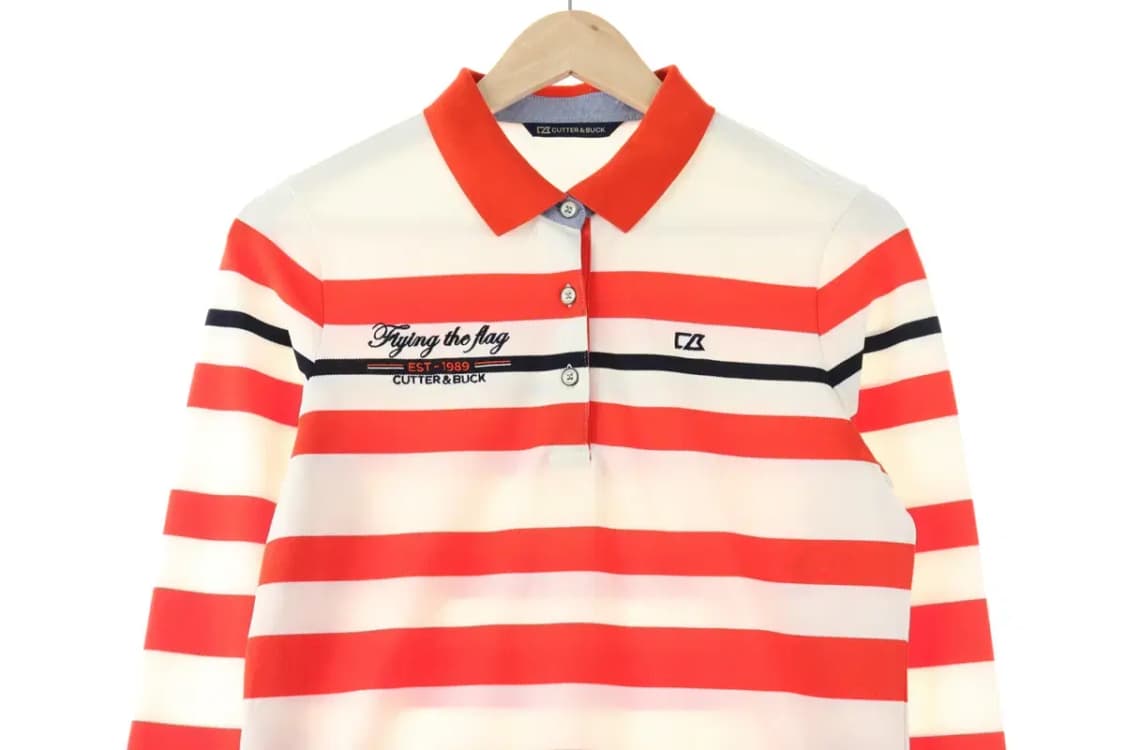 W(M) 커터앤벅 카라 긴팔티셔츠 오렌지 스트라이프 기본핏-FA1A 상품이미지3