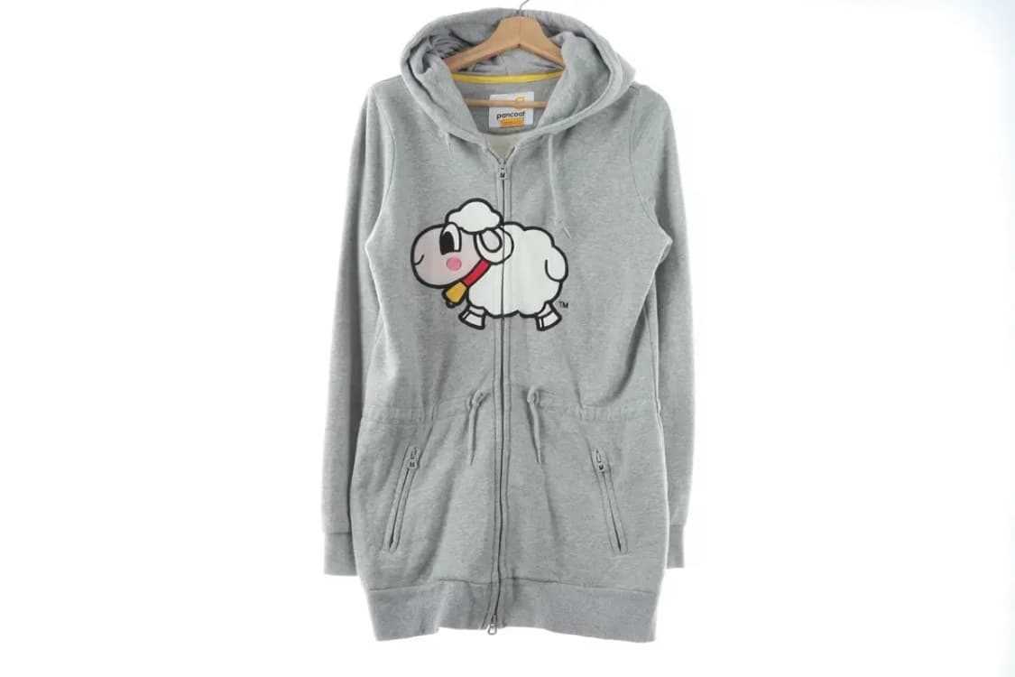 W(S) 팬콧 후드집업 그레이 빅 로고 올드스쿨-FF7D 상품이미지2