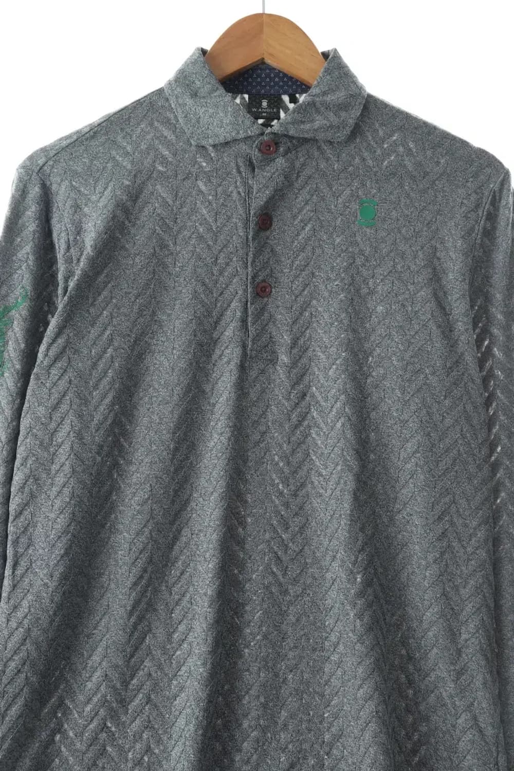 (M) 와이드앵글 카라 긴팔티셔츠 그레이 골프 한정판-10461 상품이미지1