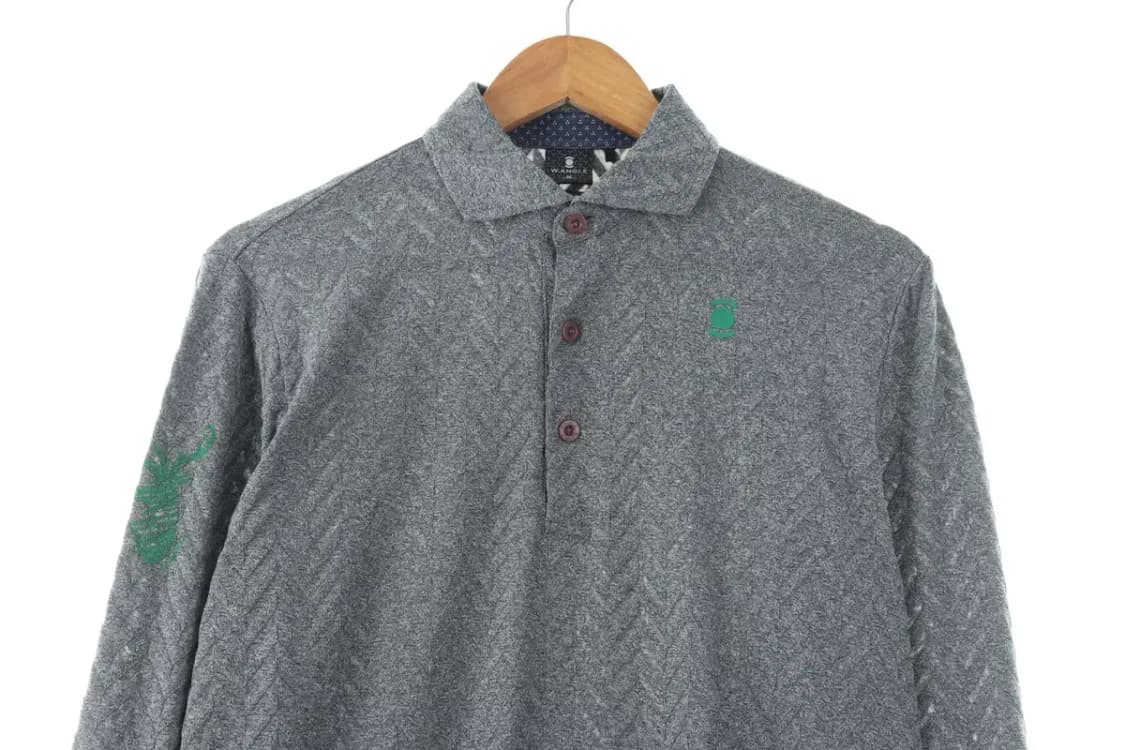 (M) 와이드앵글 카라 긴팔티셔츠 그레이 골프 한정판-10461 상품이미지3