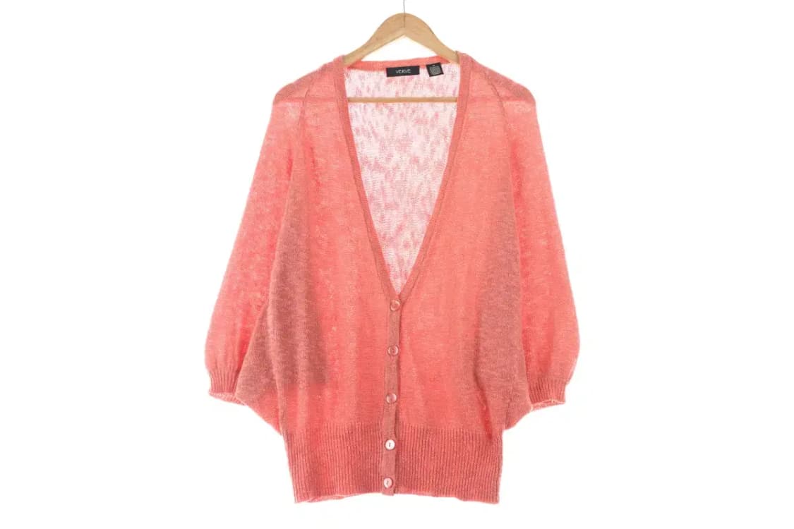 (M) 브랜드빈티지 니트집업 핑크 올드스쿨 가디건-10BDC 상품이미지2