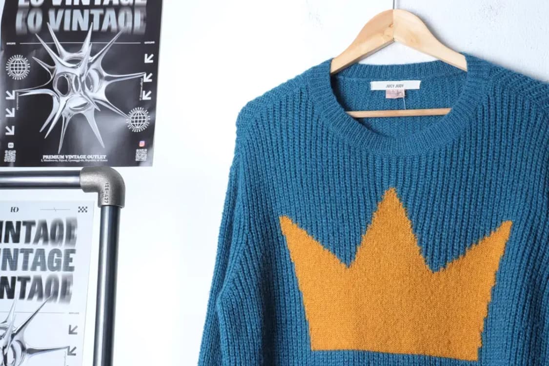 W(S) 브랜드빈티지 니트 쥬시쥬디 블루 울-1184A 상품이미지3