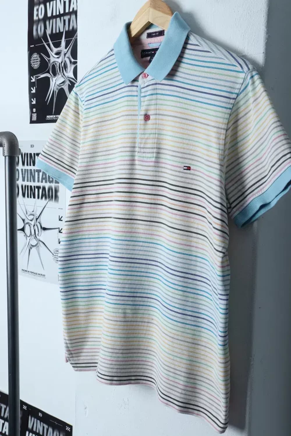 (M-L) 타미힐피거 반팔 카라 티셔츠 작은오염 스트라이프-12D01 상품이미지1