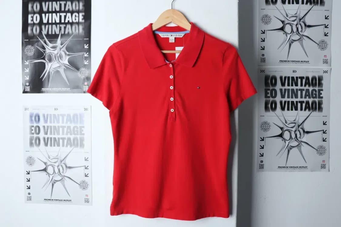 W(XL) 타미힐피거 반팔 카라 티셔츠 레드 한정판-133A1 상품이미지2