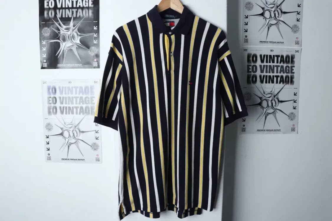 (L-2XL) 타미힐피거 반팔 카라 티셔츠 스트라이프 올드스쿨-133AC 상품이미지2