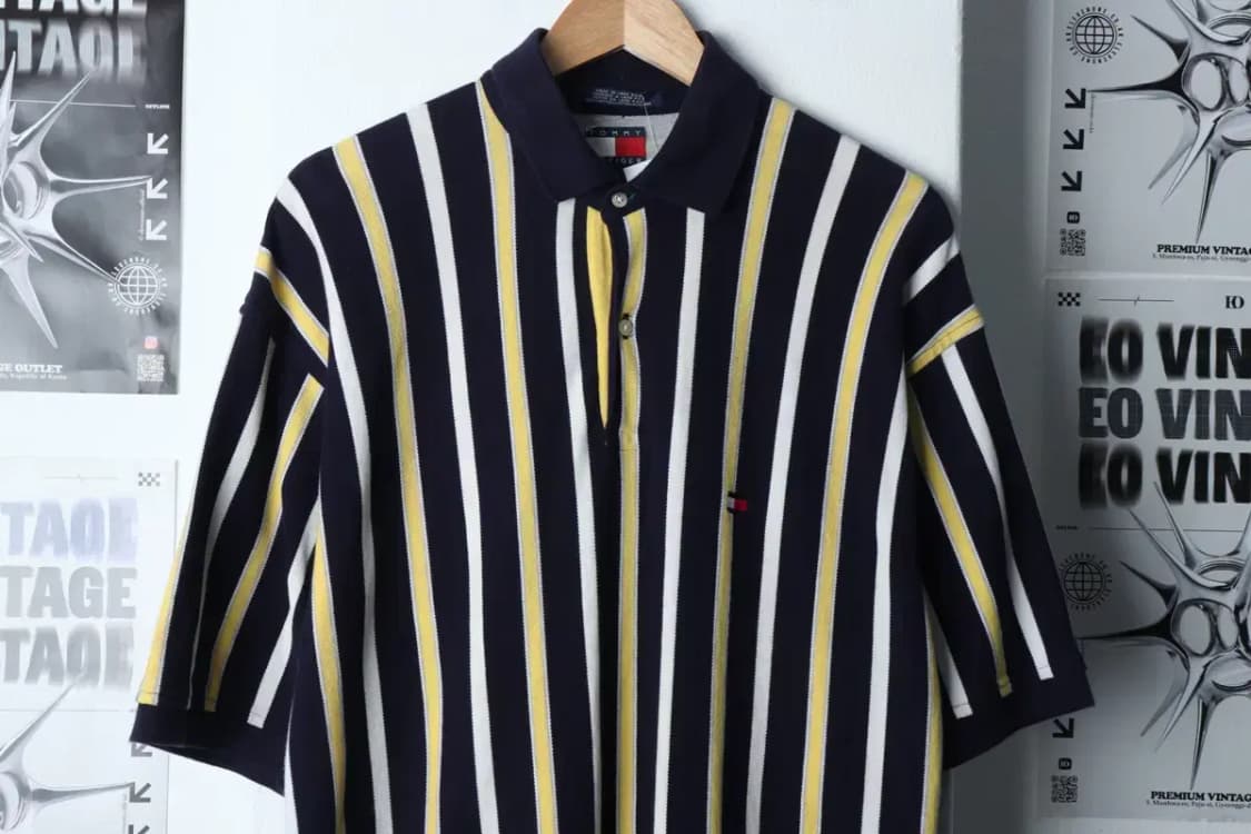 (L-2XL) 타미힐피거 반팔 카라 티셔츠 스트라이프 올드스쿨-133AC 상품이미지3
