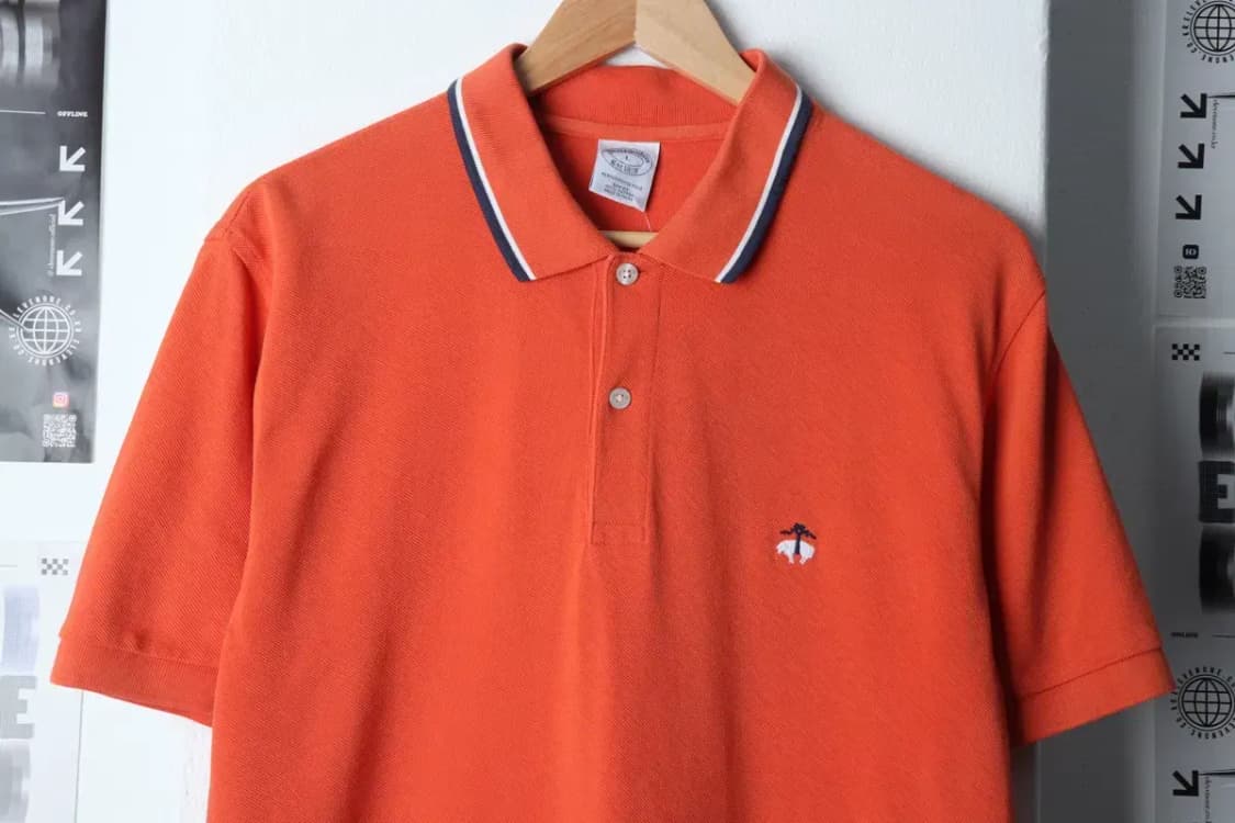 (L-XL) 브룩스브라더스 반팔 카라 티셔츠 오렌지 올드스쿨-133AD 상품이미지3