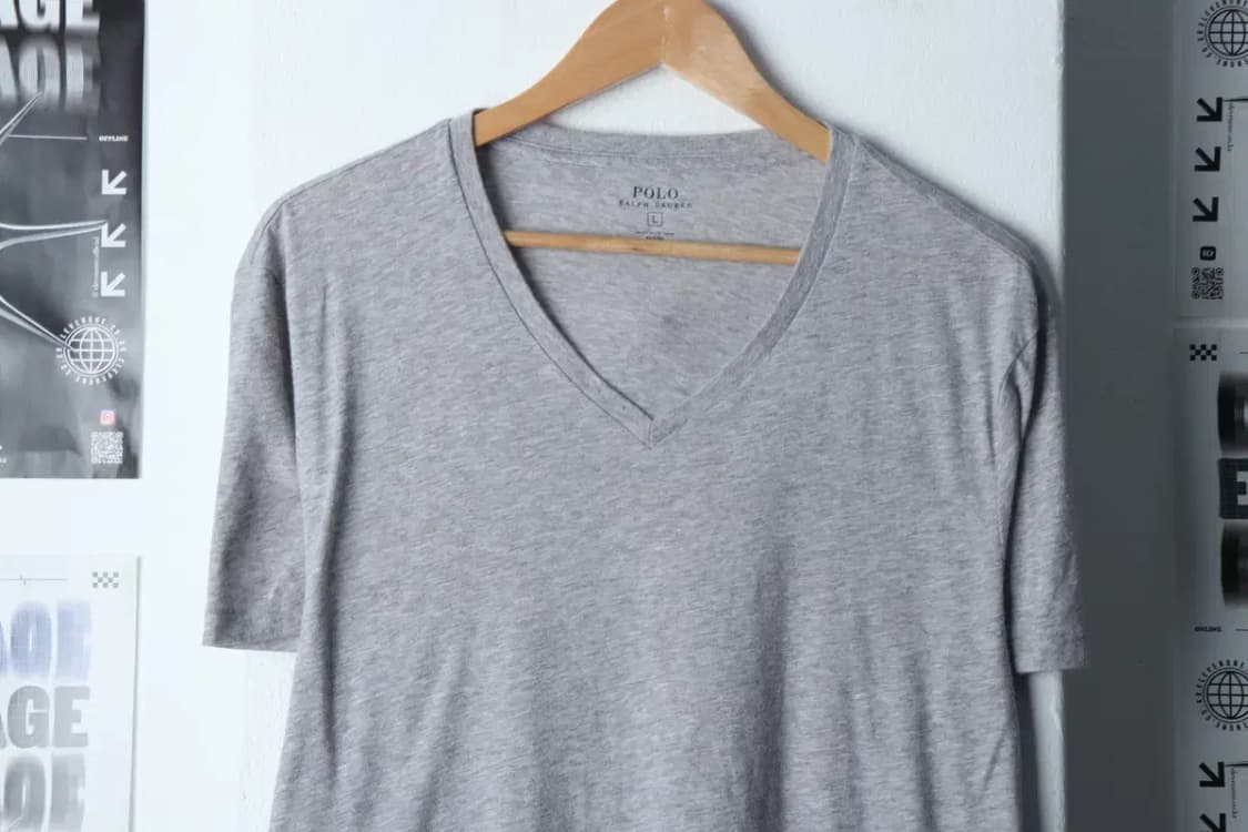 (L-XL) 폴로 랄프로렌 반팔 티셔츠 브이넥 그레이 포니-134D5 상품이미지3