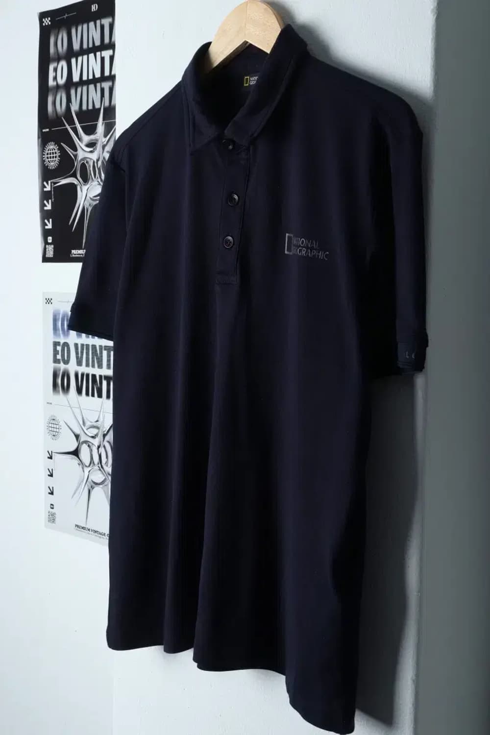 (M) 내셔널지오그래픽 반팔 카라 티셔츠 기능성 네이비-134EB 상품이미지1