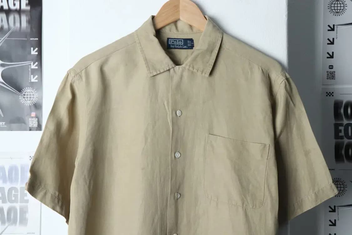 (M-L) 폴로 랄프로렌 반팔셔츠 남방 작은오염 린넨 포니-134F6 상품이미지3
