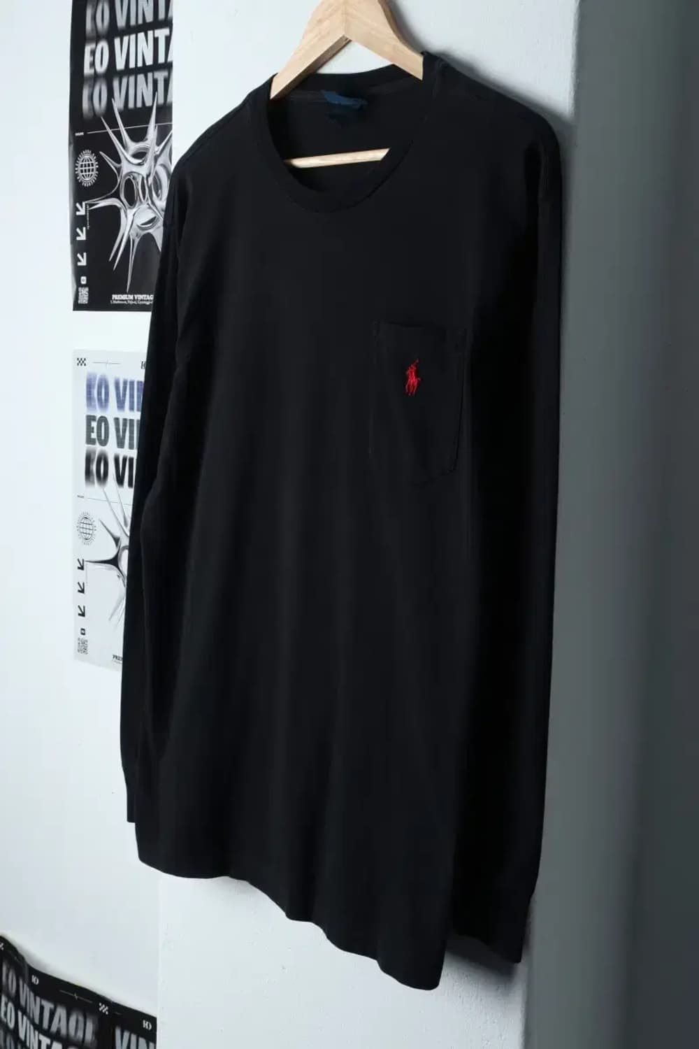 (L-XL) 폴로 랄프로렌 긴팔티셔츠 포켓 블랙 레드포니-13512 상품이미지1