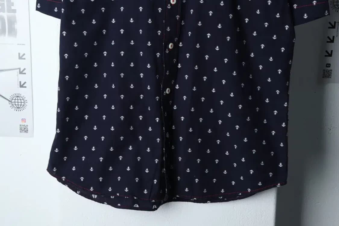(XL) 빈폴 반팔셔츠 남방 패턴 네이비 아메카지-13485 상품이미지4
