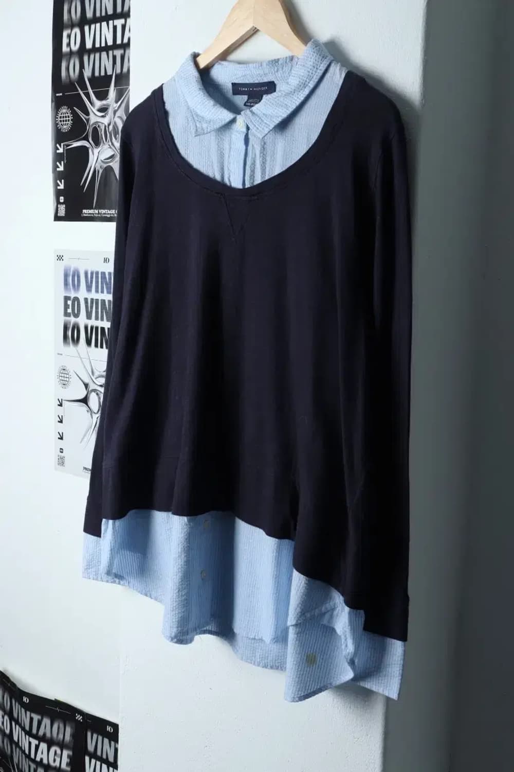 W(2XL) 타미힐피거 긴팔티셔츠 빅사이즈 셔츠 레이어드-13575 상품이미지1