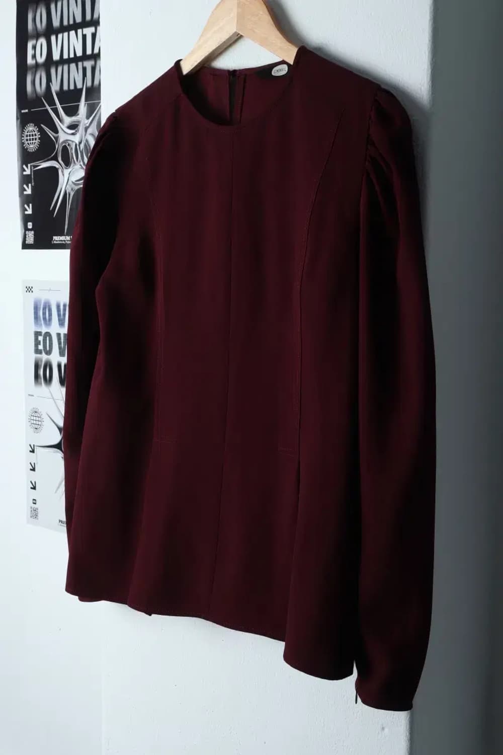 W(M) 브랜드빈티지 긴팔티셔츠 듀엘 버건디 블라우스-13579 상품이미지1