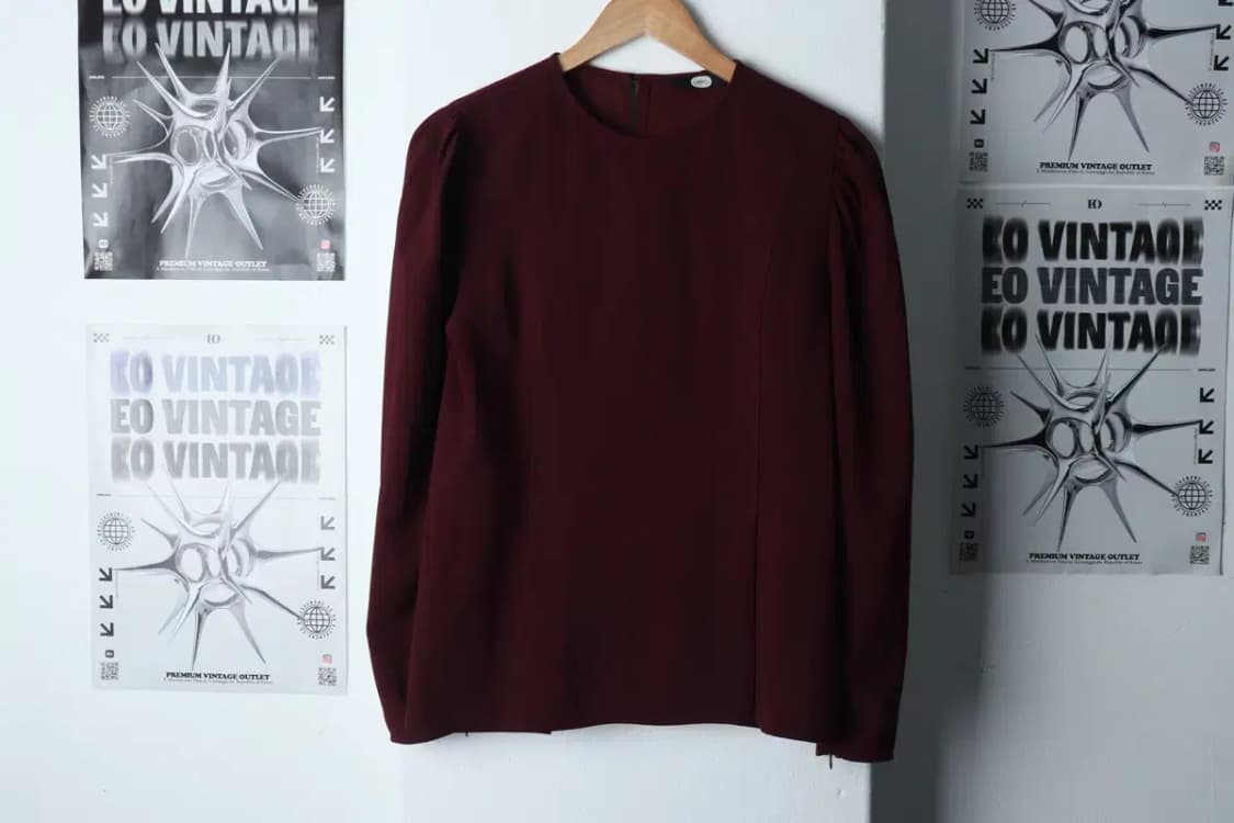 W(M) 브랜드빈티지 긴팔티셔츠 듀엘 버건디 블라우스-13579 상품이미지2
