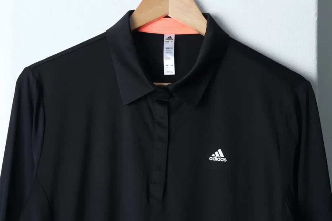 W(XL) 아디다스 카라 긴팔티셔츠 기능성 블랙 올드스쿨-13616 상품이미지3