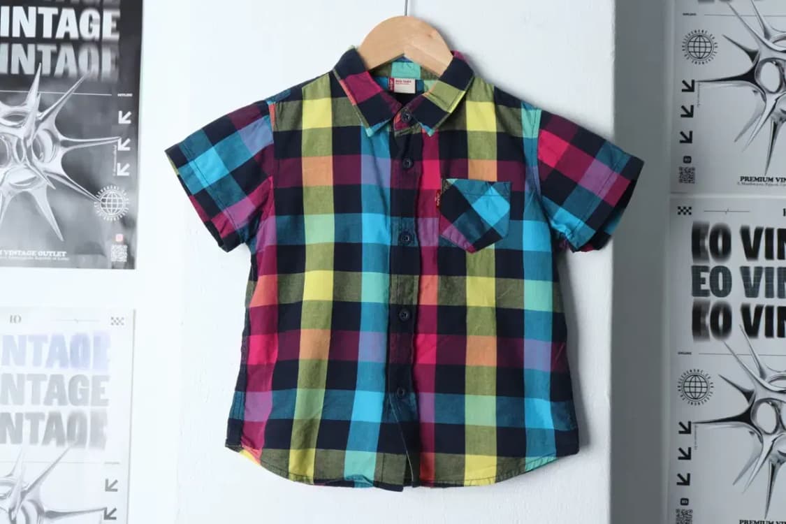 (F) 리바이스 반팔셔츠 남방 아동 키즈 체크-13624 상품이미지2