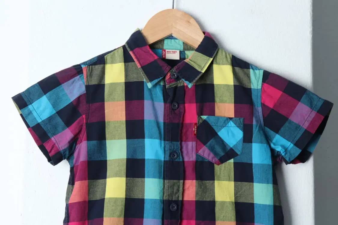 (F) 리바이스 반팔셔츠 남방 아동 키즈 체크-13624 상품이미지3