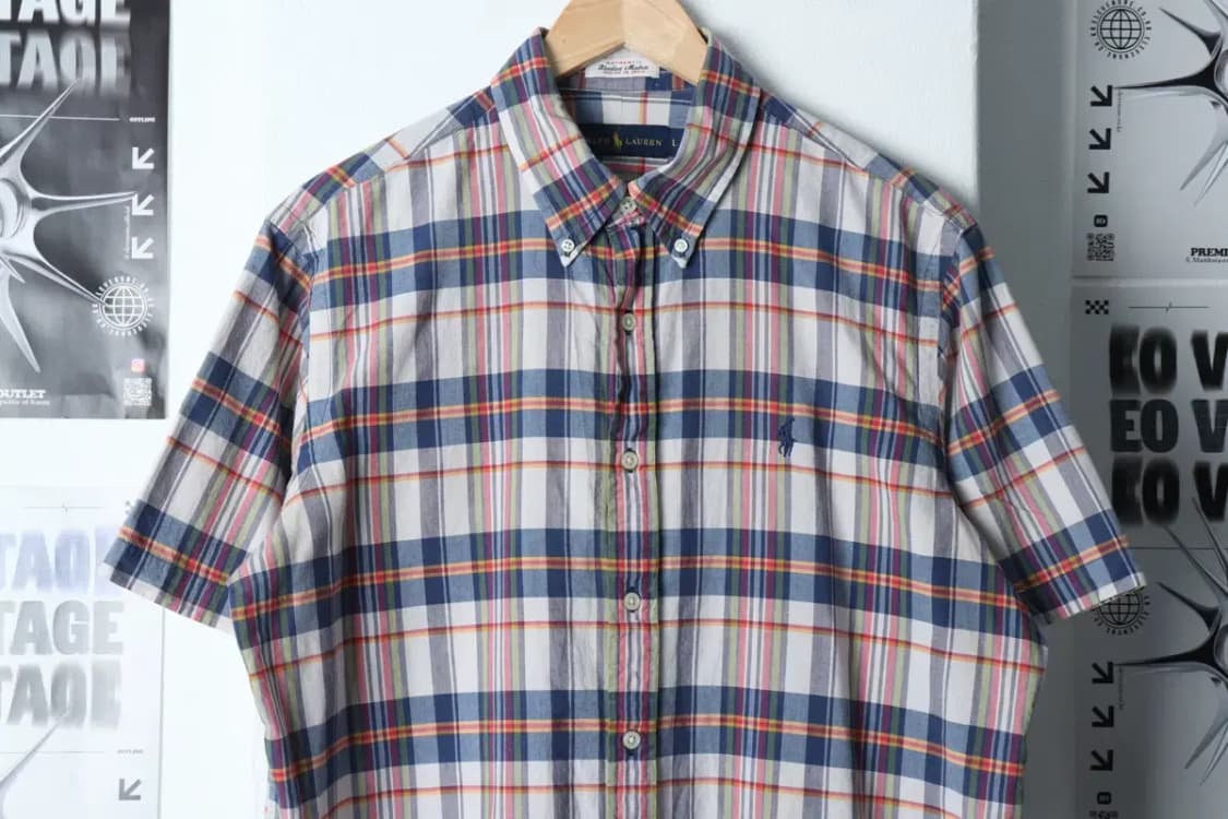 (L-XL) 폴로 랄프로렌 반팔셔츠 남방 체크 컬러믹스 포니-13626 상품이미지3