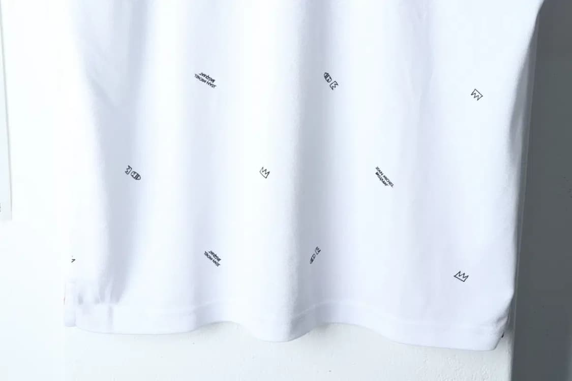 (XL) 바스키아 반팔 카라 티셔츠 패턴 화이트 올드스쿨-136D1 상품이미지4