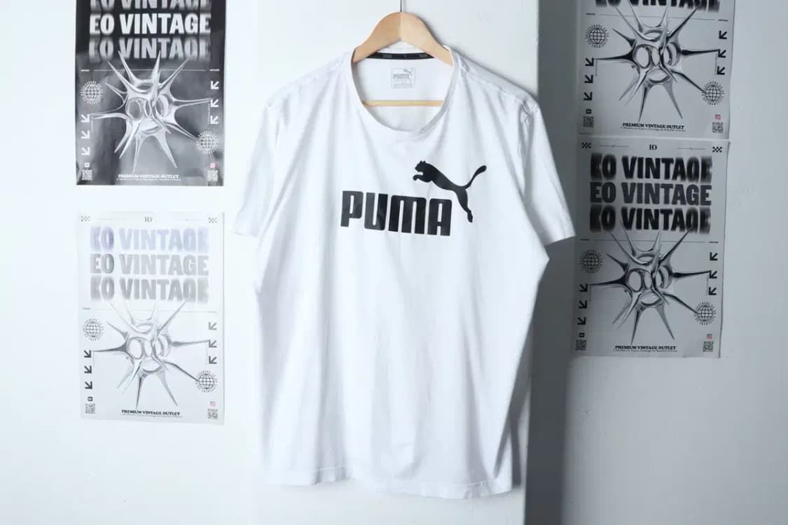 (XL) 퓨마 반팔 티셔츠 로고 화이트 올드스쿨-13663 상품이미지2