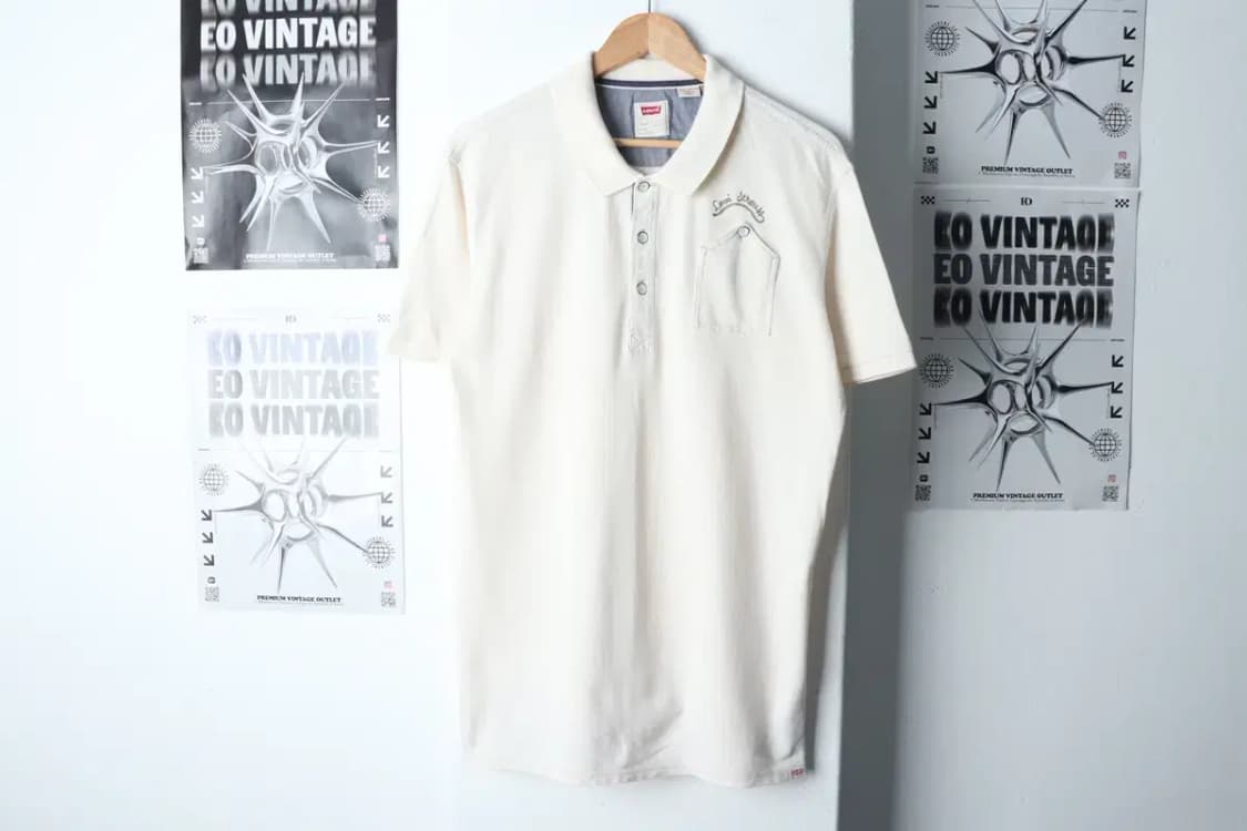 (L-XL) 리바이스 반팔 카라 티셔츠 포켓 화이트 올드스쿨-1366E 상품이미지2