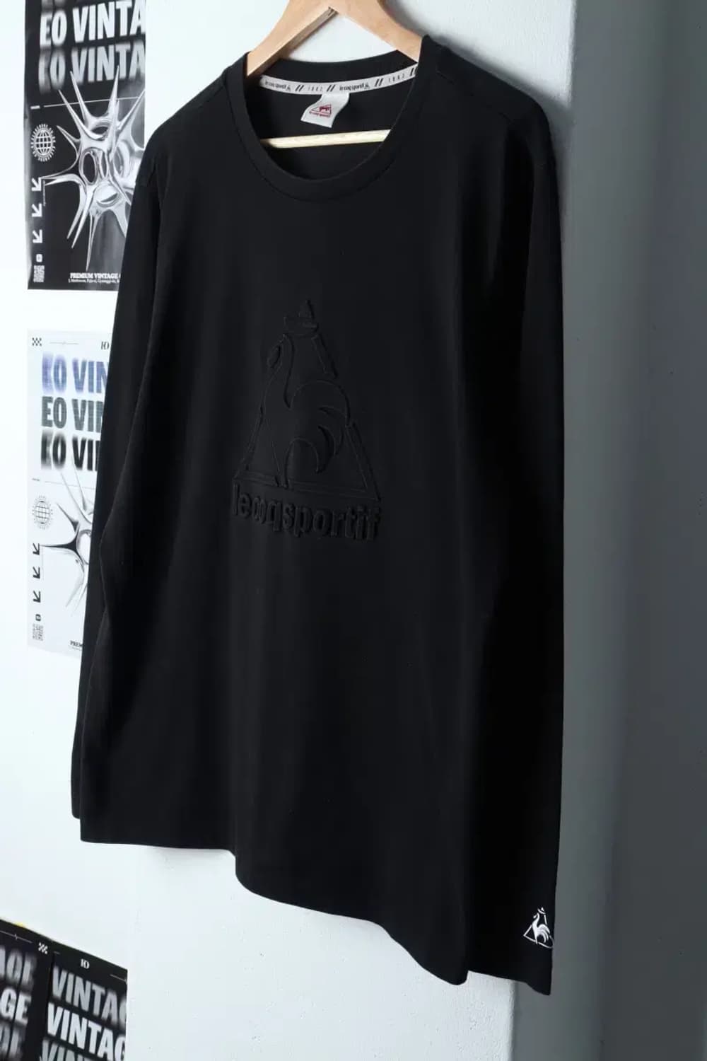 (2XL) 르꼬끄 긴팔티셔츠 빅사이즈 로고 블랙-13690 상품이미지1