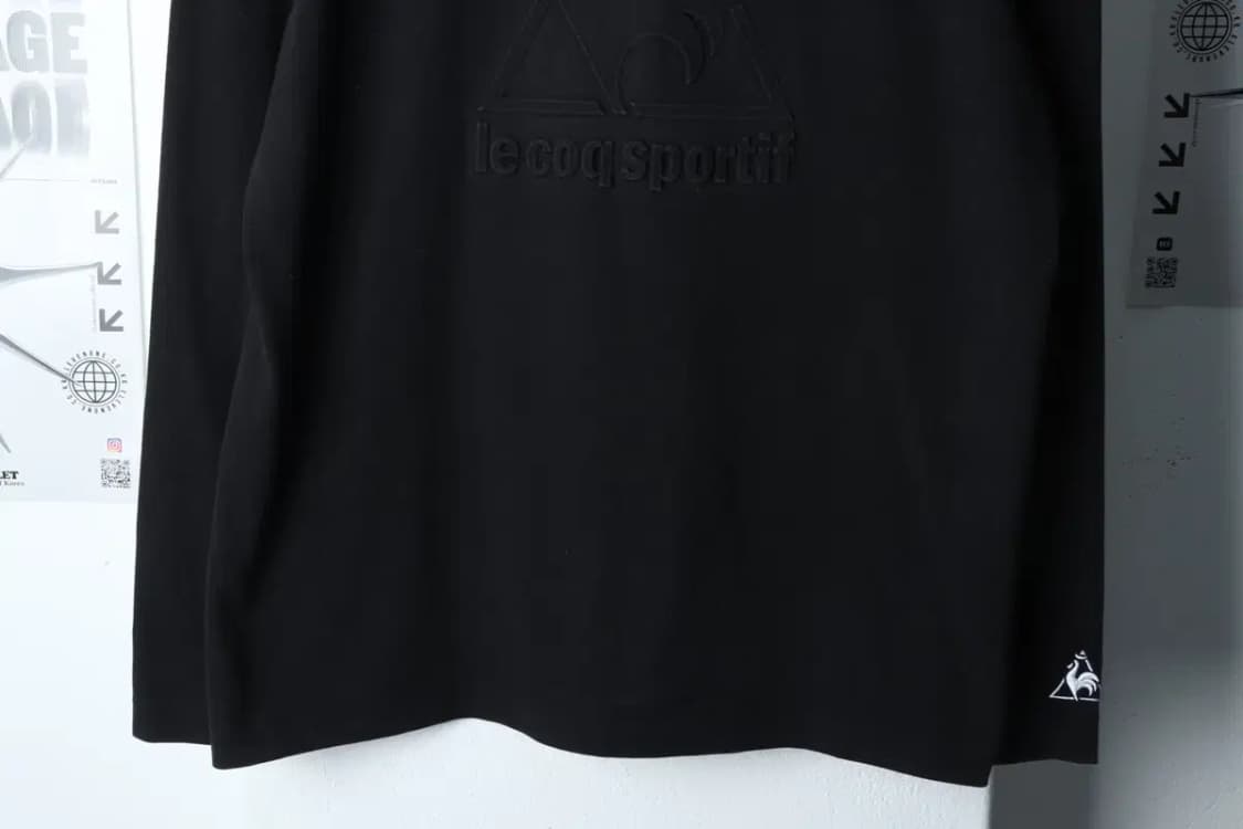 (2XL) 르꼬끄 긴팔티셔츠 빅사이즈 로고 블랙-13690 상품이미지4