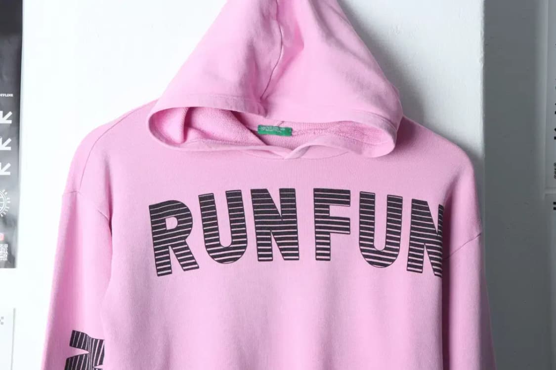 W(S) 베네통 후드티셔츠 크롭 핑크 한정판-135AA 상품이미지3