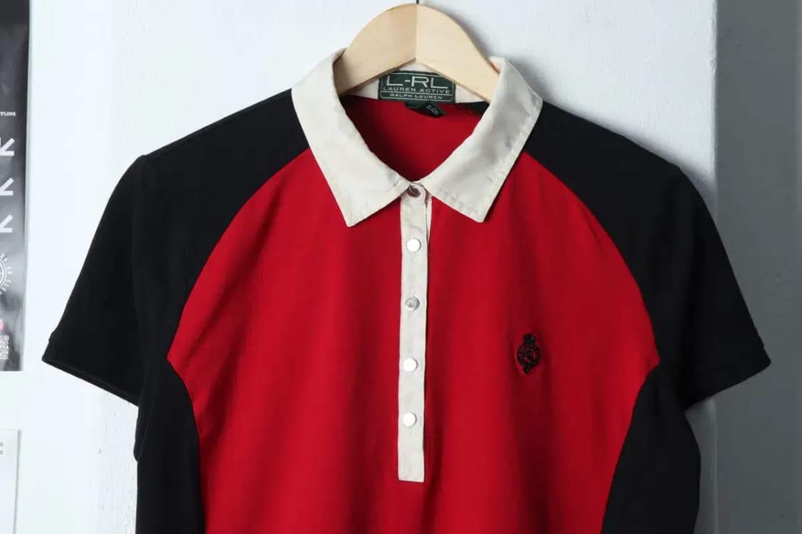 W(XL) 폴로 랄프로렌 반팔 카라 티셔츠 이염 레드 한정판-137C2 상품이미지3