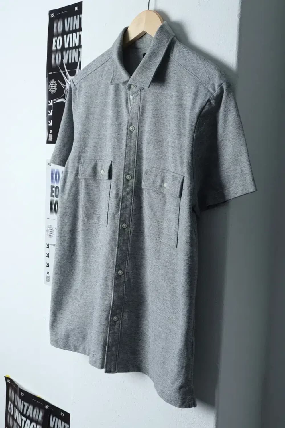 (XL) 브랜드빈티지 반팔셔츠 남방 유니클로 띠어리 그레이-137D7 상품이미지1