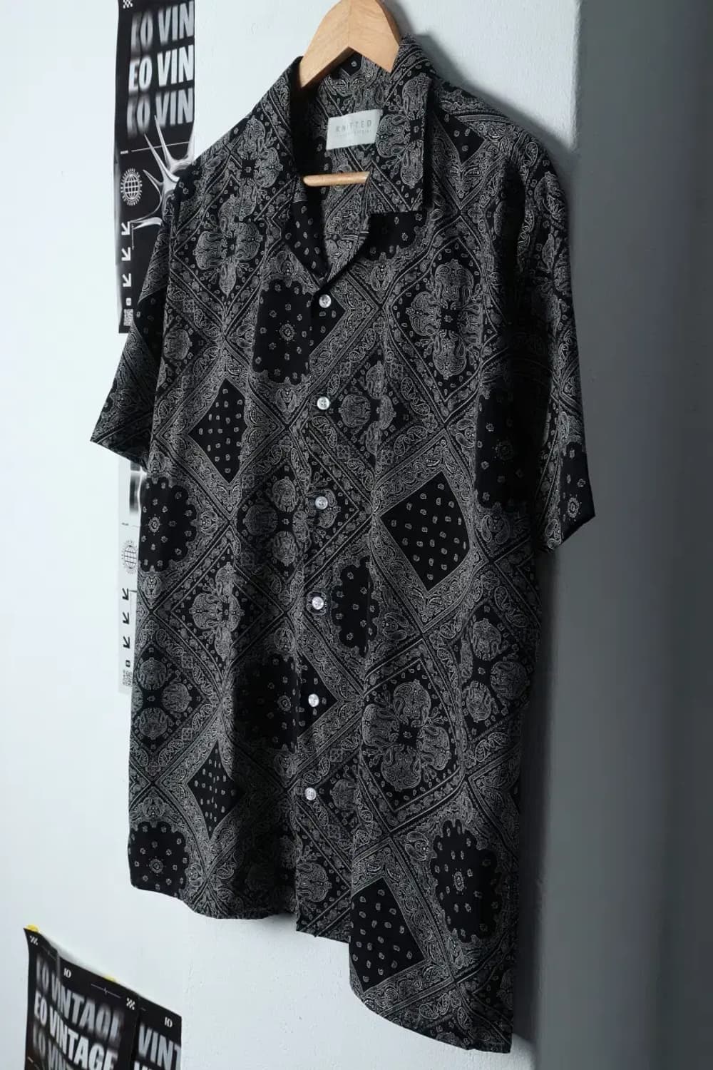 (M-XL) 브랜드빈티지 반팔셔츠 남방 페이즐리 블랙-13867 상품이미지1